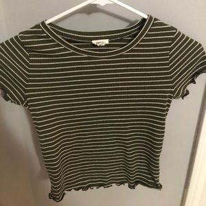 green garage crop top